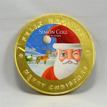 Kæmpe julemønter - lys chokolade
